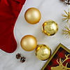 4ct Gold Glass 2-Finish Christmas Ball Ornaments 4" (100mm) Image 1
