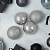 4ct Shiny and Matte Silver Glass Ball Christmas Ornaments 4" (100mm) Image 1