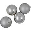 4ct Shiny and Matte Silver Glass Ball Christmas Ornaments 4" (100mm) Image 3