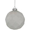 4ct White Rectangle Patterned Christmas Glass Ball Ornaments 3.75" Image 1