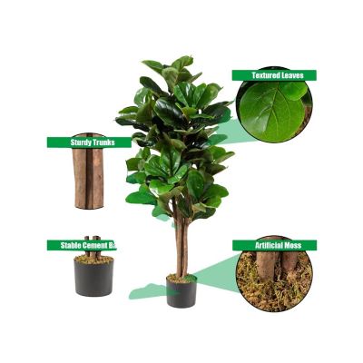 4FT Artificial Fiddle Leaf Fig Tree &amp;#8211; Lifelike Indoor Decor Image 2