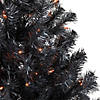 4ft Pre-Lit Black Noble Spruce Artificial Halloween Tree  Orange Lights Image 2