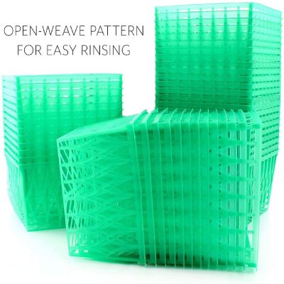 4in Pint Size Plastic Berry Baskets, Berry Boxes w/ Open-Weave Pattern 48-Pack Image 2