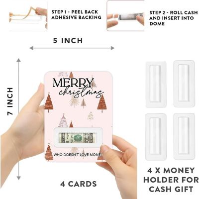4PC Boho Merry Christmas Money Holder Image 1
