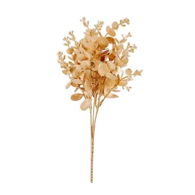 4PCS Gold Metallic Artificial Eucalyptus Bushes &amp;#8211; Party Decor Image 2