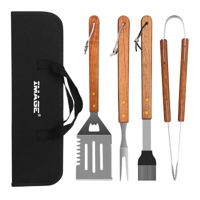 4PCS Stainless Steel BBQ Grill Tool Set Image 1