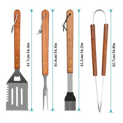4PCS Stainless Steel BBQ Grill Tool Set Image 1