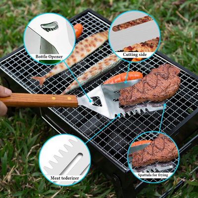 4PCS Stainless Steel BBQ Grill Tool Set Image 2