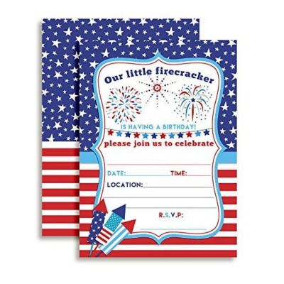 4th of July Firecracker Invitations 40pc. by AmandaCreation Image 1