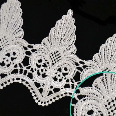 4"x 15 Yards White Venice Lace Trim Image 1