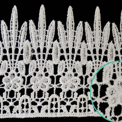 4"x 15 Yards White Venise Lace Trim Image 1