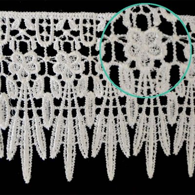 4"x 15 Yards White Venise Lace Trim Image 2