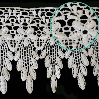 4"x15 Yards White Venice Lace Trim Image 1
