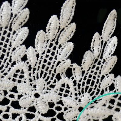 4"x15 Yards White Venice Lace Trim Image 2