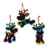 5 1/2" - 5 3/4" Magic Color Scratch Reindeer Cardstock Christmas Ornaments - 24 Pc. Image 1