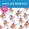 5 1/2" Christmas Brown & White Stuffed Dogs with Santa Hats - 12 Pc. Image 2