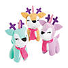 5 1/2" Christmas Stuffed Reindeer Unicorns with Scarf - 12 Pc. Image 1