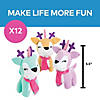 5 1/2" Christmas Stuffed Reindeer Unicorns with Scarf - 12 Pc. Image 2