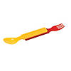 5 1/2&quot; Color Brick Building Block Party Plastic Fork &amp; Spoon Set - 16 Ct. Image 1