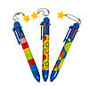 5 1/2" Multicolor Pattern Plastic 6-Color Shuttle Pens - 12 Pc. Image 1