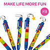 5 1/2" Multicolor Pattern Plastic 6-Color Shuttle Pens - 12 Pc. Image 1