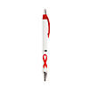 5 1/2" Red Ribbon Awareness Black Ink Plastic Grip Pens - 24 Pc. Image 1