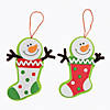 5 1/2" Snowman Stocking Christmas Ornament Craft Kit - Makes 12 Image 1