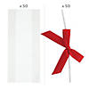 5 1/2" x 11" Bulk Medium Clear Cellophane Bags with Red Bow Kit for 50 Image 1