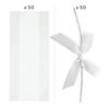 5 1/2&quot; x 11&quot; Bulk Medium Clear Cellophane Bags with White Bow Kit for 50 Image 1