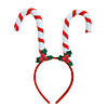 5 1/2" x 5" Classic Candy Cane & Holly Plastic Headbands - 12 Pc. Image 1