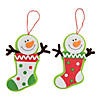 5 1/2" x 6 1/2" Bulk Snowman Stocking Christmas Ornament Craft Kit - Makes 48 Image 1