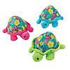 5 1/2" x 6 1/2" Luau Bright Flower Shells Stuffed Turtles - 12 Pc. Image 1