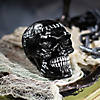 5 1/2&quot; x 7 1/2&quot; Creepy Black Skull Plastic Halloween Decoration Image 1
