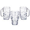 5 1/4" 16 oz. Clear Skull BPA-Free Reusable Plastic Mugs - 12 Ct. Image 1