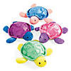 5 1/4" Bright Shimmering Multicolor Stuffed Sea Turtles - 4 Pc. Image 1