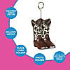 5 1/4" Brown & White Cowboy Boots Resin Photo & Balloon Holder Image 2
