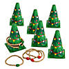 5 1/4" x 8" Christmas Tree Green Plastic Cone Ring Toss Game Image 1