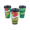 5" 16 oz. Dr. Seuss&#8482; The Grinch Squad Disposable Paper Coffee Cups with Lids - 12 Ct. Image 1