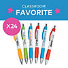 5 3/4" Inspirational Be You Yellow, Green, Blue & Red Plastic Pens - 24 Pc. Image 2