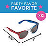 5 3/4" x 2" Patriotic Glitter Nomad Plastic Sunglasses - 12 Pc. Image 2