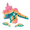 5&quot; 3D-Printed Rainbow Plastic Fossil Dragons - 6 Pc. Image 1