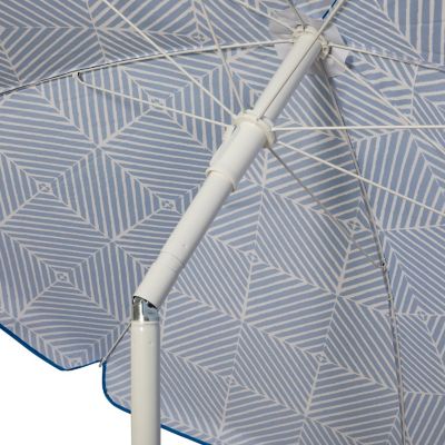5.5 Ft. Portable Beach Umbrella - Blue Athens Pattern Image 2