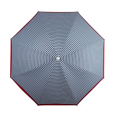 5.5 Ft. Portable Beach Umbrella - Blue Pinstripe Pattern Image 1
