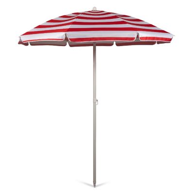 5.5 Ft. Portable Beach Umbrella - Red Cabana Stripe Image 1