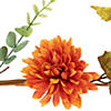 5.5' x 6" Red and Yellow Maple Leaf with Mum Flower Thanksgiving Garland - Unlit Image 2