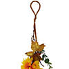 5.5' x 6" Red and Yellow Maple Leaf with Mum Flower Thanksgiving Garland - Unlit Image 3