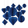 5.75" - 12" Cobalt Blue Hanging Paper Honeycomb Decoration Assortment - 12 Pc. Image 1