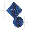 5.75" - 12" Cobalt Blue Hanging Paper Honeycomb Decoration Assortment - 12 Pc. Image 1