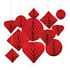 5.75" - 12" Red Hanging Paper Honeycomb Decoration Assortment - 12 Pc. Image 1