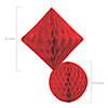 5.75" - 12" Red Hanging Paper Honeycomb Decoration Assortment - 12 Pc. Image 1